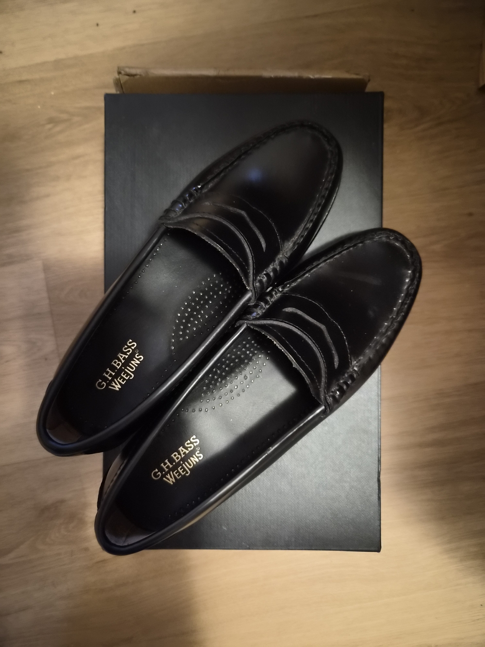 G.H. Bass & Co. Black Leather Penny Loafers